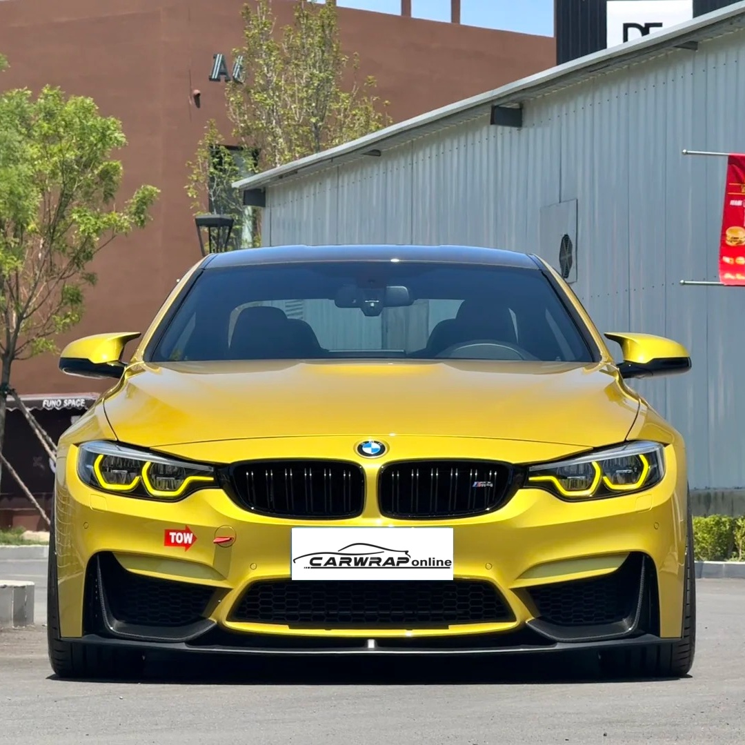 Super Bright Metallic Austin Yellow Car Vinyl Wrap