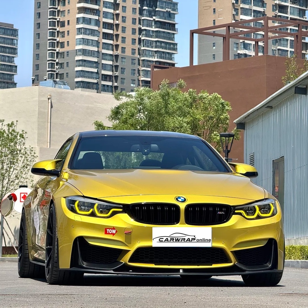 Super Bright Metallic Austin Yellow Car Vinyl Wrap