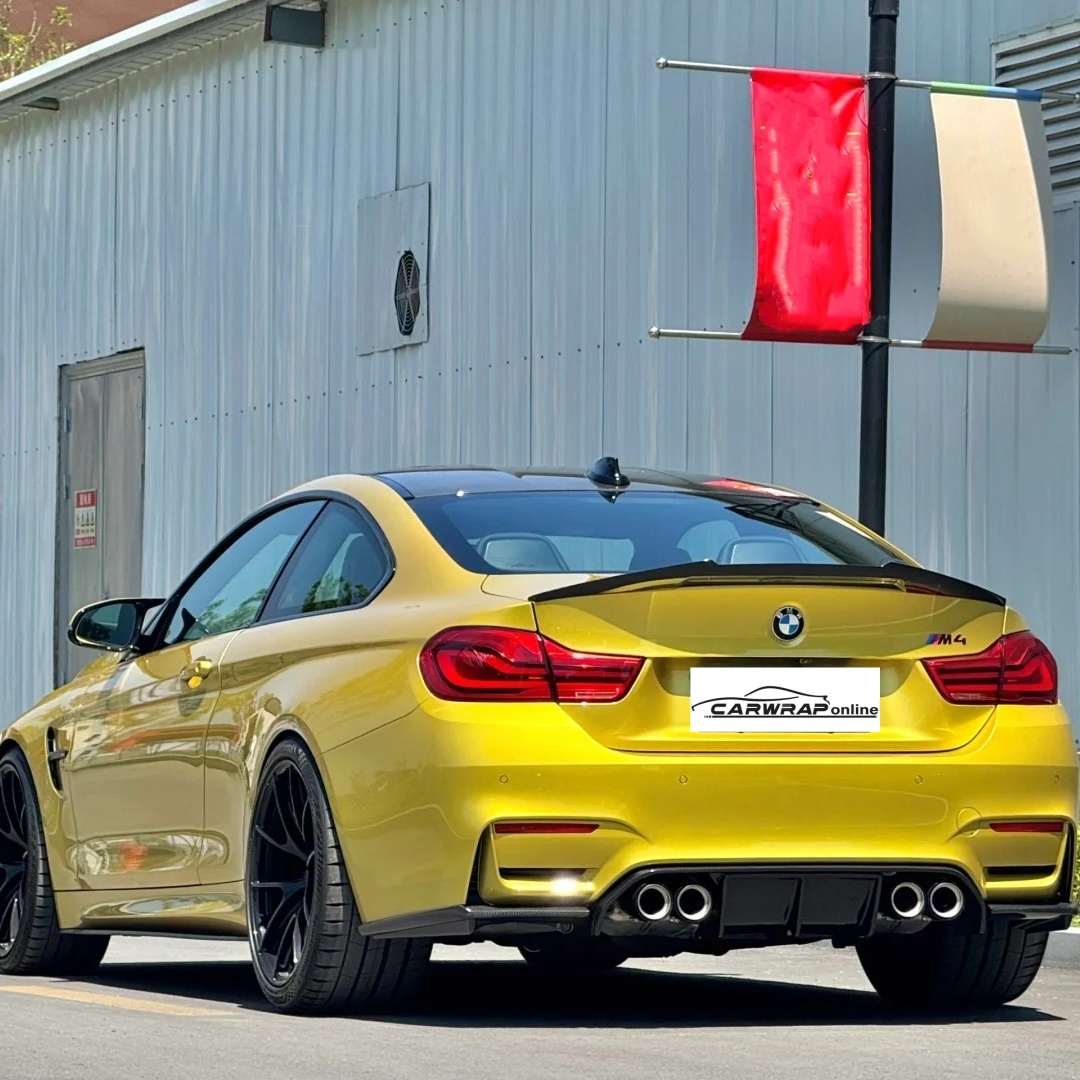 Super Bright Metallic Austin Yellow Car Vinyl Wrap