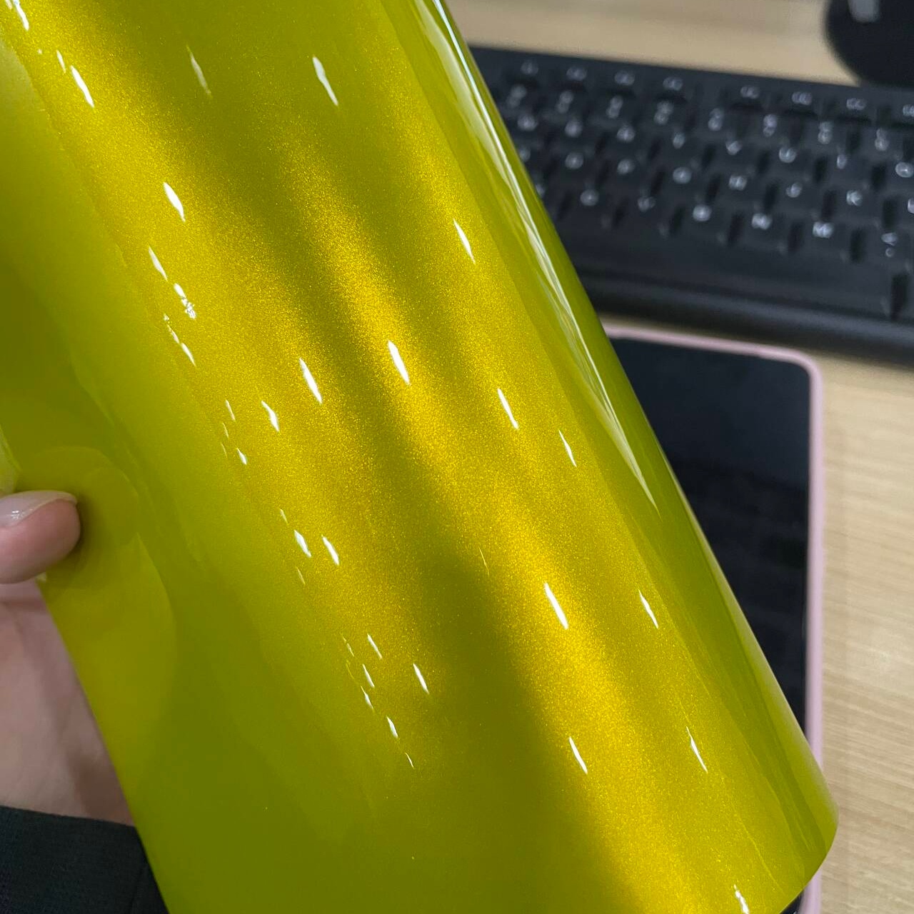 Super Bright Metallic Austin Yellow Car Vinyl Wrap