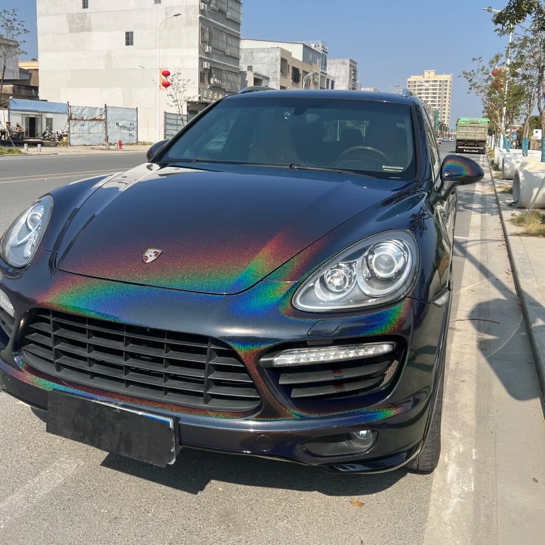 Glossy Laser Black Car Vinyl Wrap