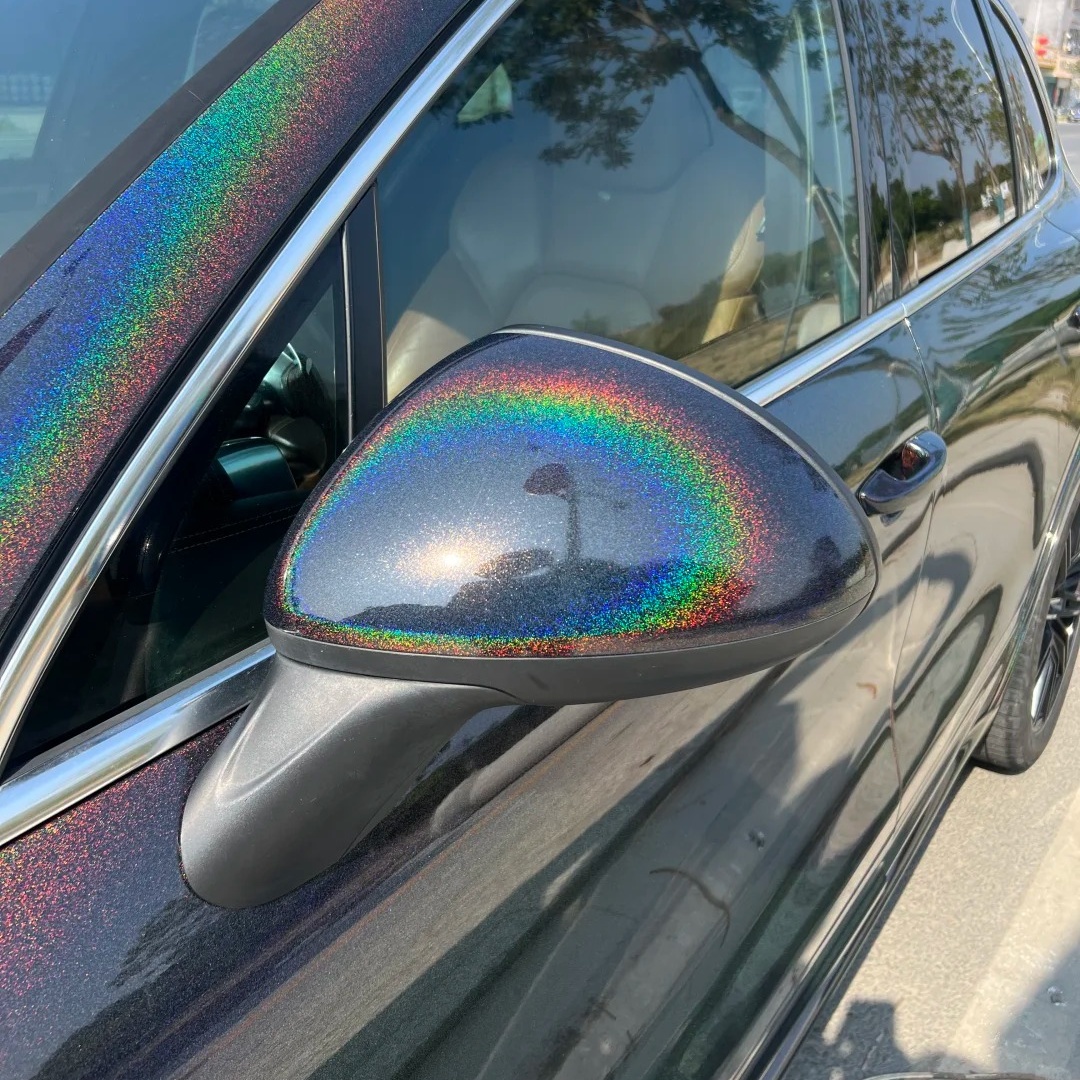 Glossy Laser Black Car Vinyl Wrap