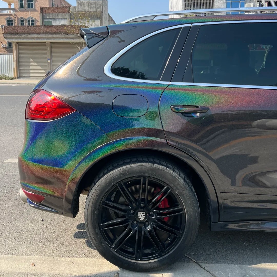 Glossy Laser Black Car Vinyl Wrap