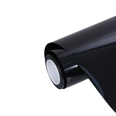 6D Super Gloss Emulational Carbon Fiber Black Car Vinyl Wrap  01