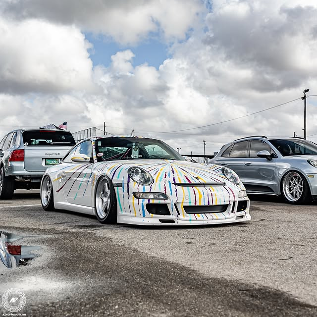 Colorful Fireworks Customized Car Vinyl Wrap