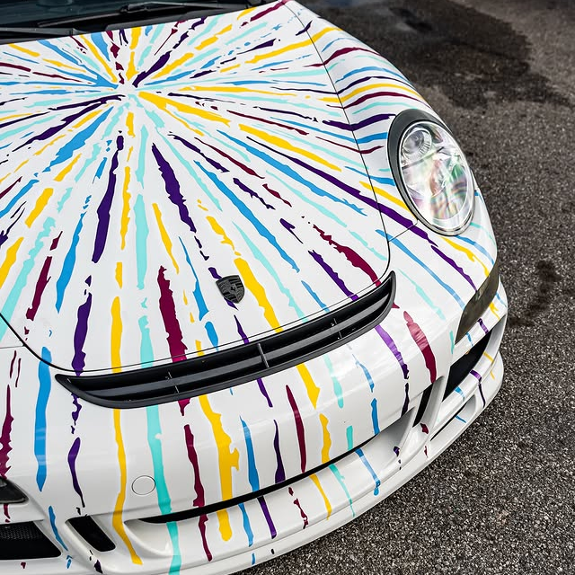Colorful Fireworks Customized Car Vinyl Wrap