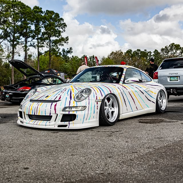 Colorful Fireworks Customized Car Vinyl Wrap