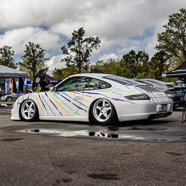 Colorful Fireworks Customized Car Vinyl Wrap