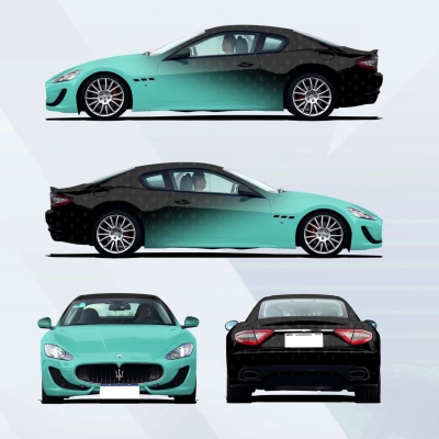 Blue Customized Car Vinyl Wrap 01