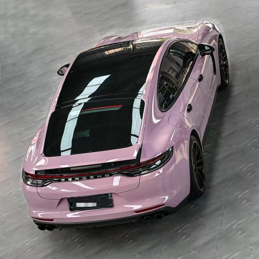 Glossy Oolong Milk Tea Pink Car Vinyl Wrap