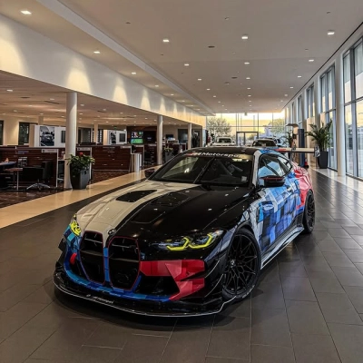 Red And Blue Squares Customized Car Vinyl Wrap 01