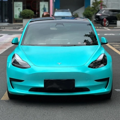 Matte Metallic Tiffany Blue Car Vinyl Wrap 02