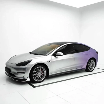 Silver To Purple Gradient Customized Car Vinyl Wrap 01