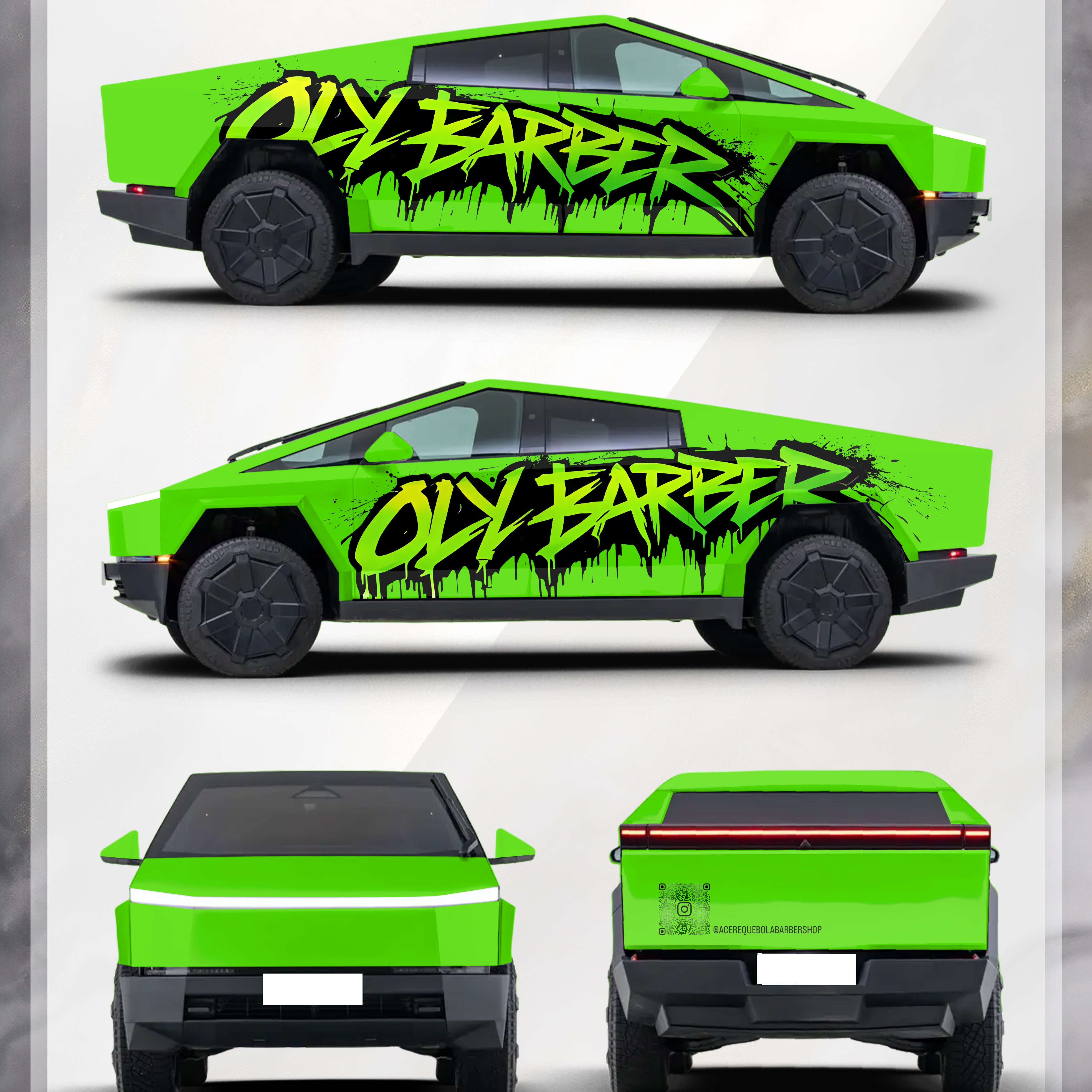 Green Customized Car Vinyl Wrap