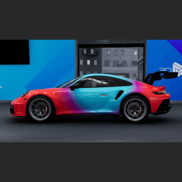 Red Blue Gradient Customized Vinyl Wrap 