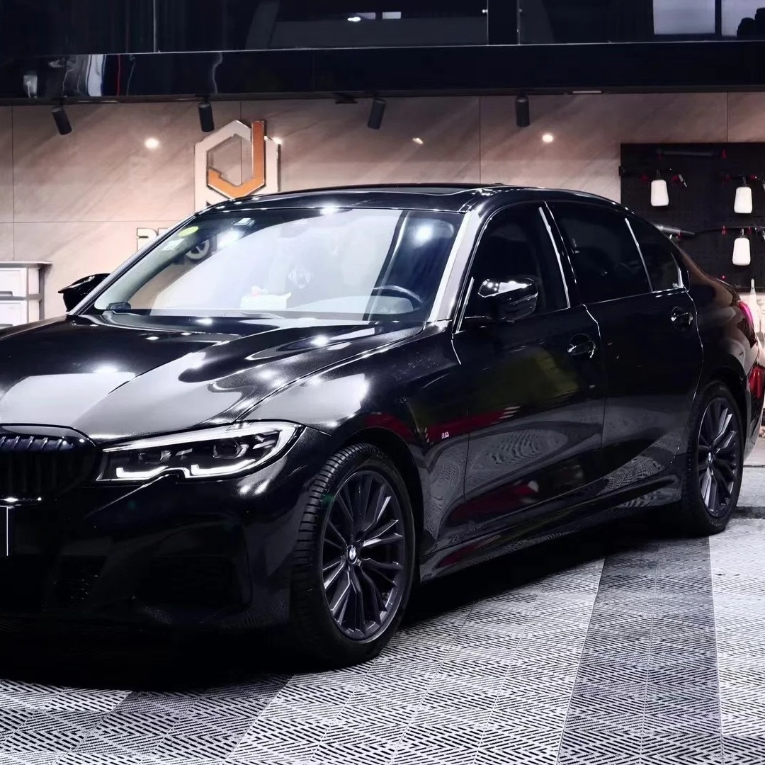 Gloss Metallic Black Car Vinyl Wrap