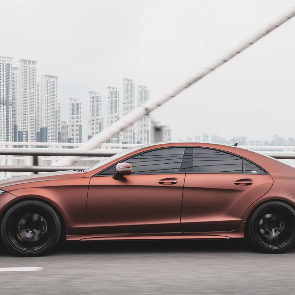 Matte Flat Coffee Brown Car Vinyl Wrap 