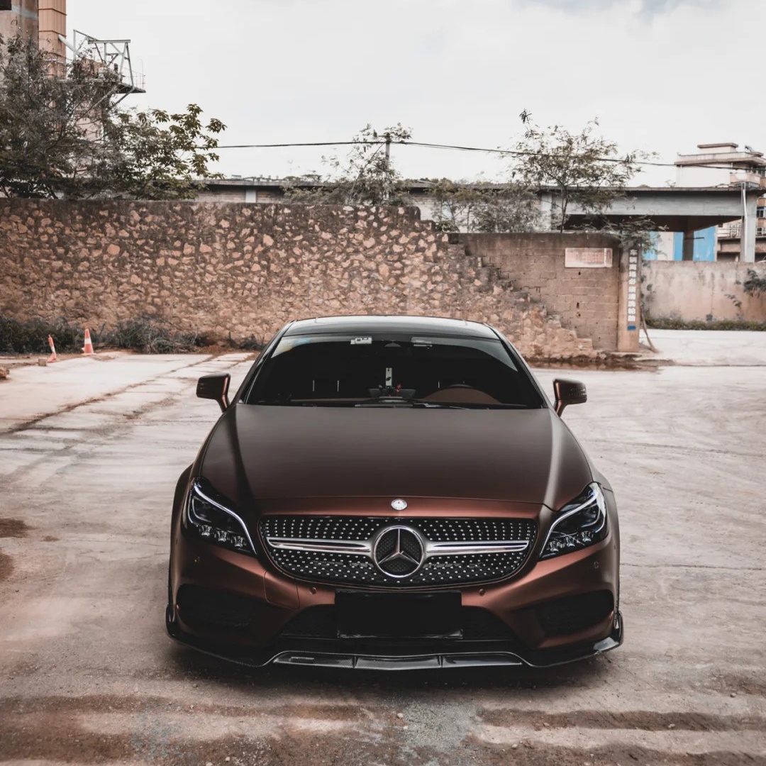 Matte Flat Coffee Brown Car Vinyl Wrap 