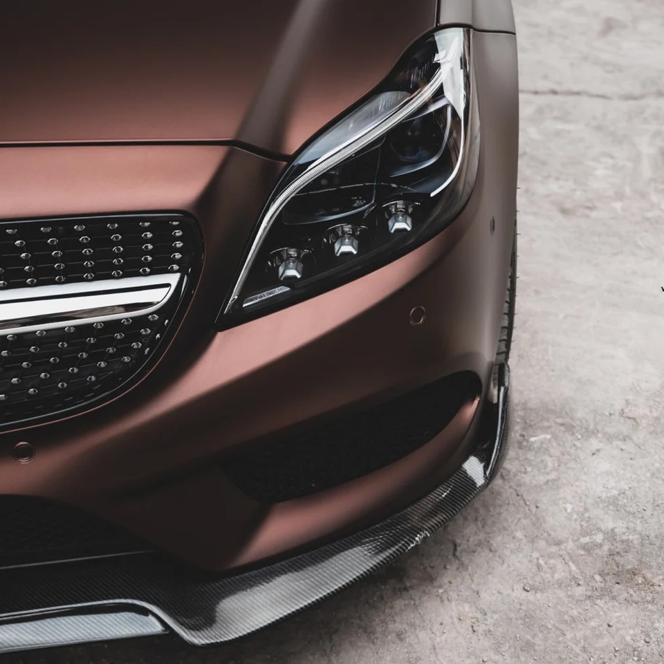 Matte Flat Coffee Brown Car Vinyl Wrap 