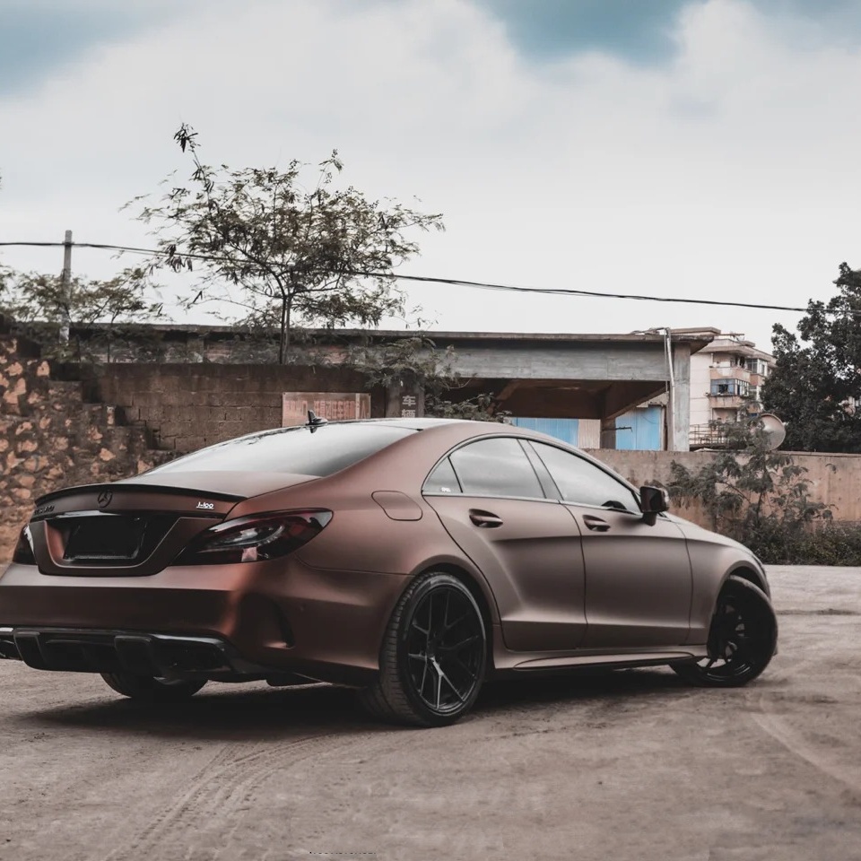 Matte Flat Coffee Brown Car Vinyl Wrap 