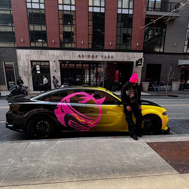 Yellow And Black Gradient Customized Car Vinyl Wrap