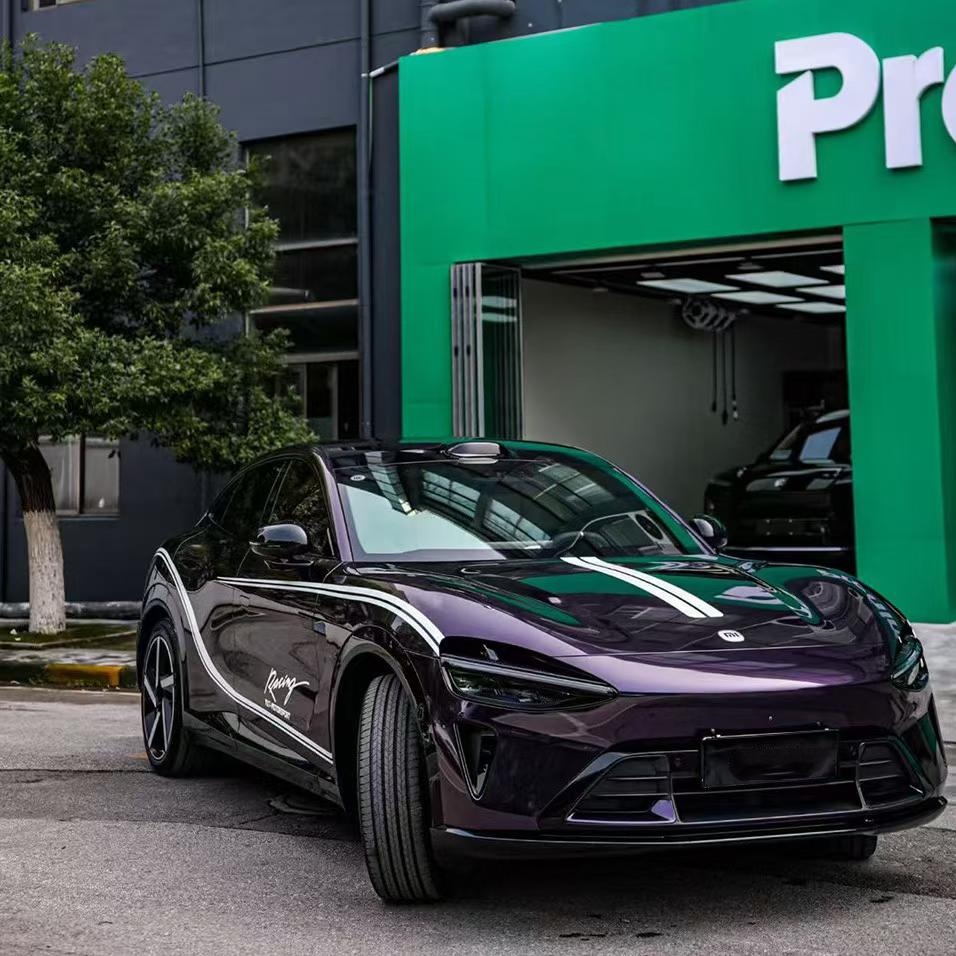 PET Gloss Galaxy Flash Purple Car Vinyl Wrap