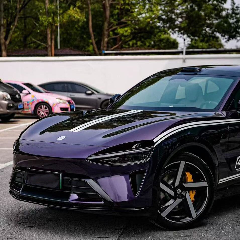 PET Gloss Galaxy Flash Purple Car Vinyl Wrap