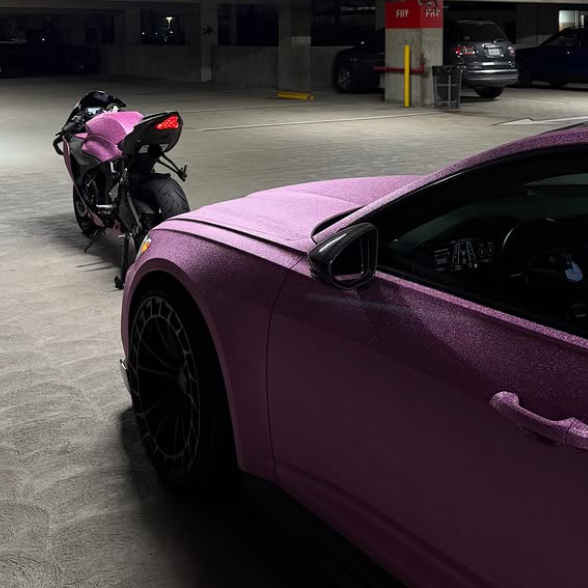 Super Diamond Pink Car Vinyl Wrap