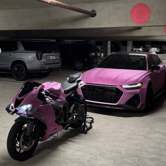 Super Diamond Pink Car Vinyl Wrap