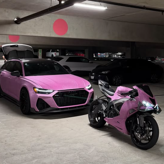 Super Diamond Pink Car Vinyl Wrap