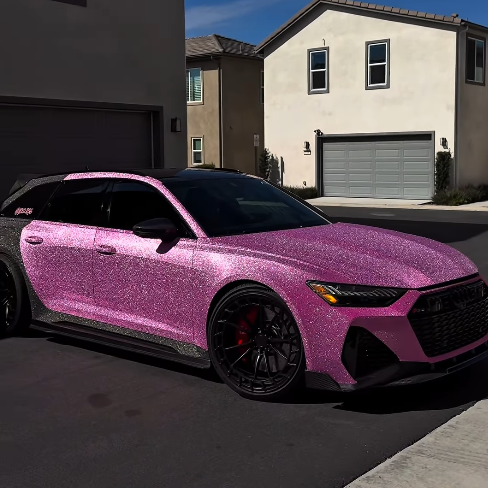 Super Diamond Pink Car Vinyl Wrap