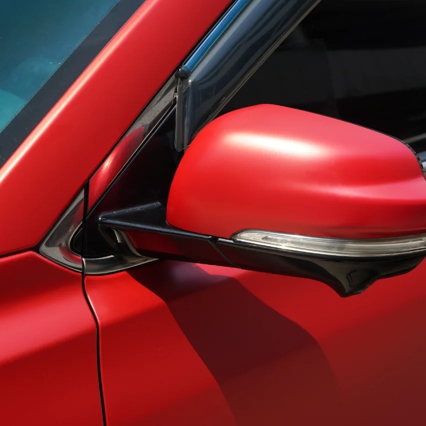Matte Metallic Red Car Vinyl Wrap