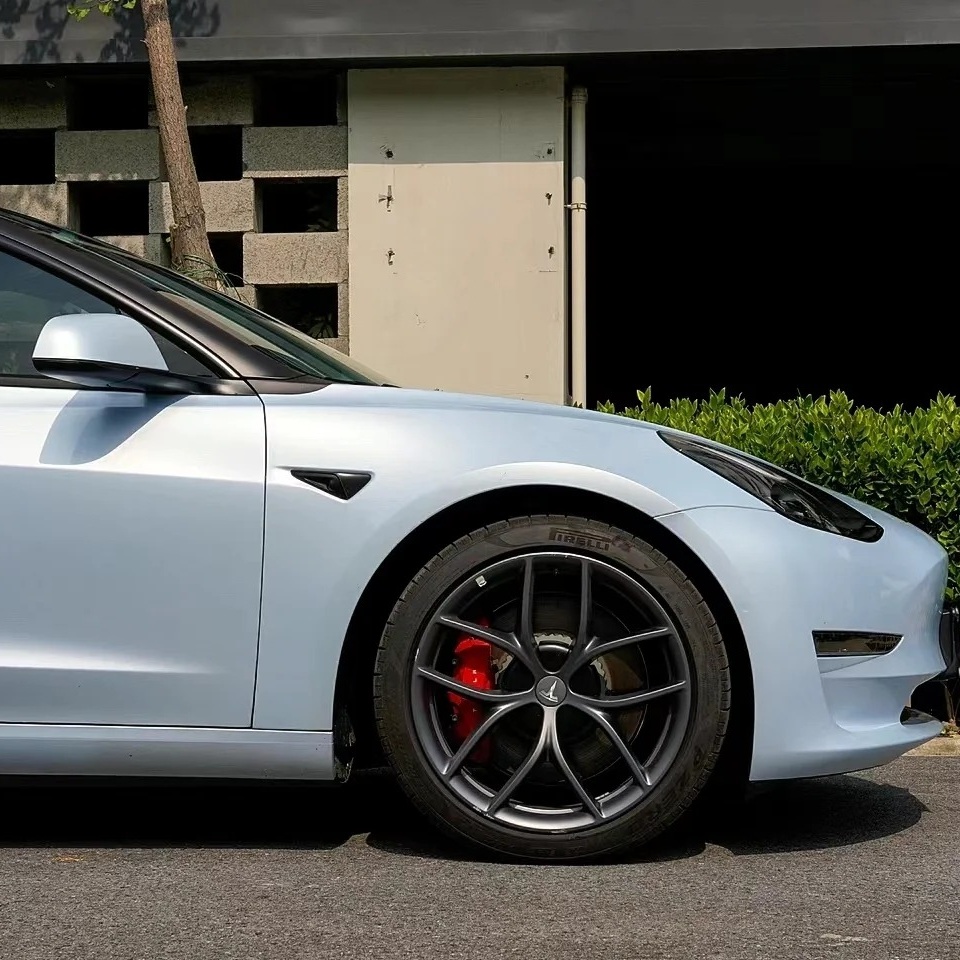 Super Gloss Macaron Blue Car Vinyl Wrap