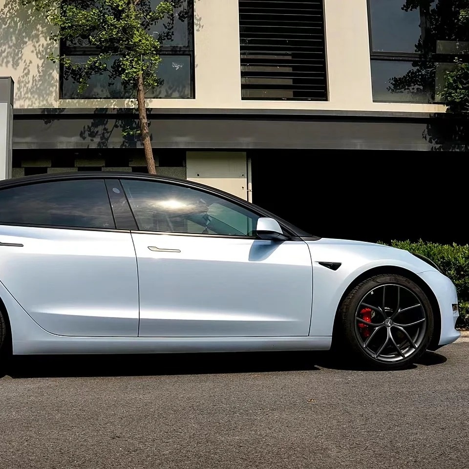 Super Gloss Macaron Blue Car Vinyl Wrap