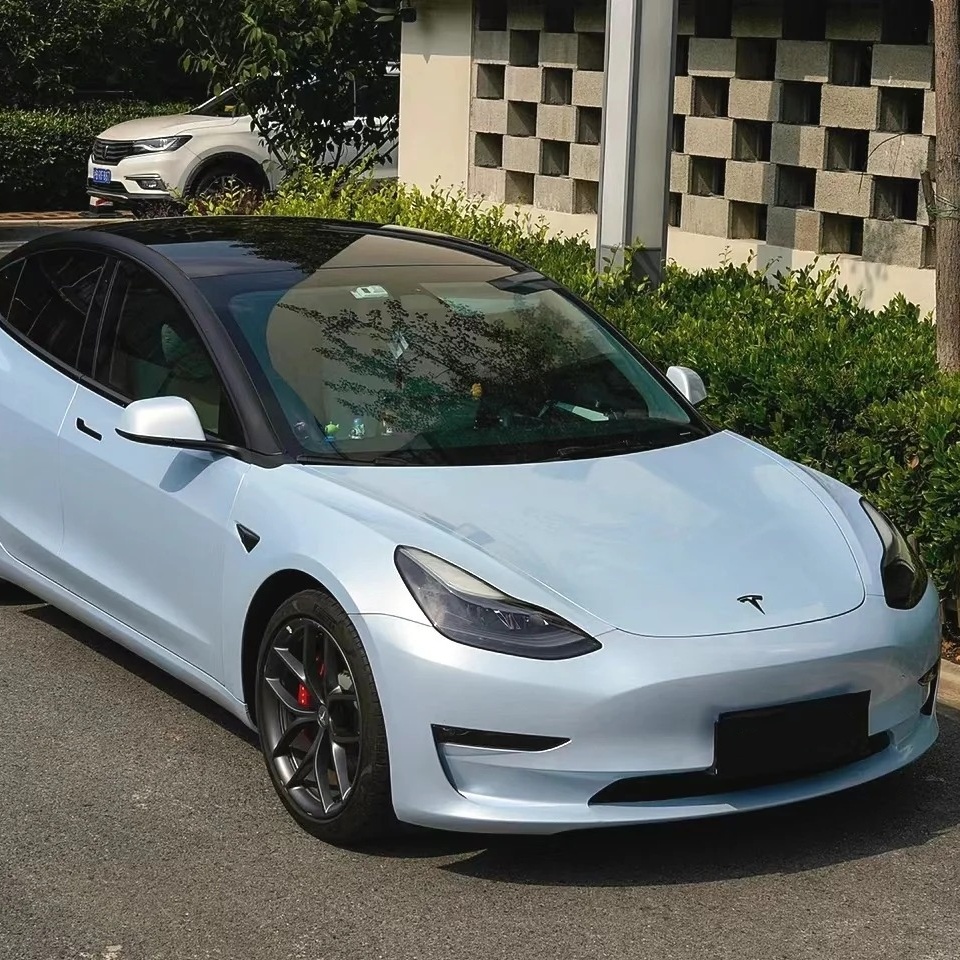 Super Gloss Macaron Blue Car Vinyl Wrap