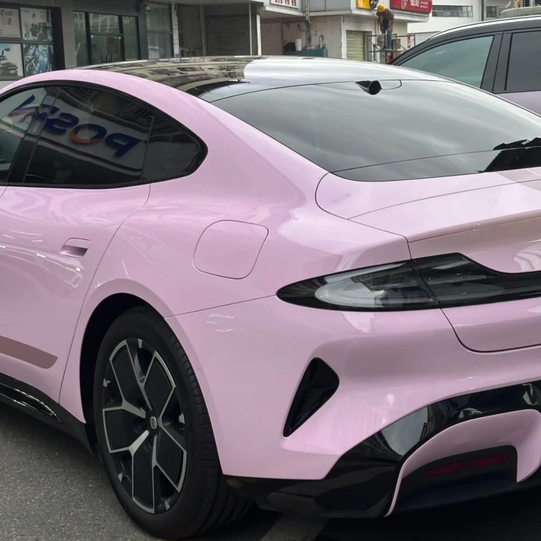 Gloss Aston Martin Vintage Pink Car Vinyl Wrap