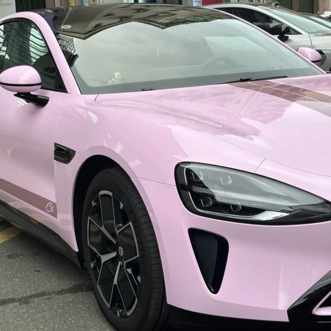 Gloss Aston Martin Vintage Pink Car Vinyl Wrap