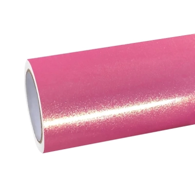 Glossy Diamond Gold Pink Car Vinyl Wrap 01