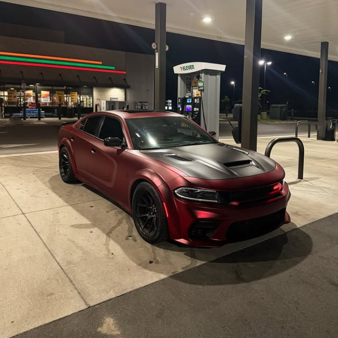 PET Matte Metallic Romance Red Car Vinyl Wrap