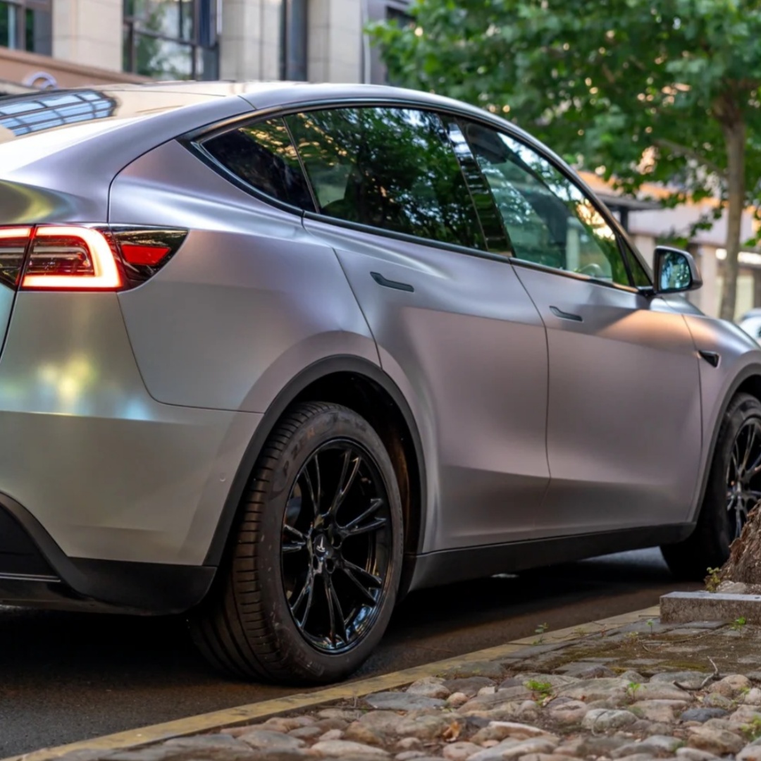 Matte Diamond Gray Blue Car Vinyl Wrap