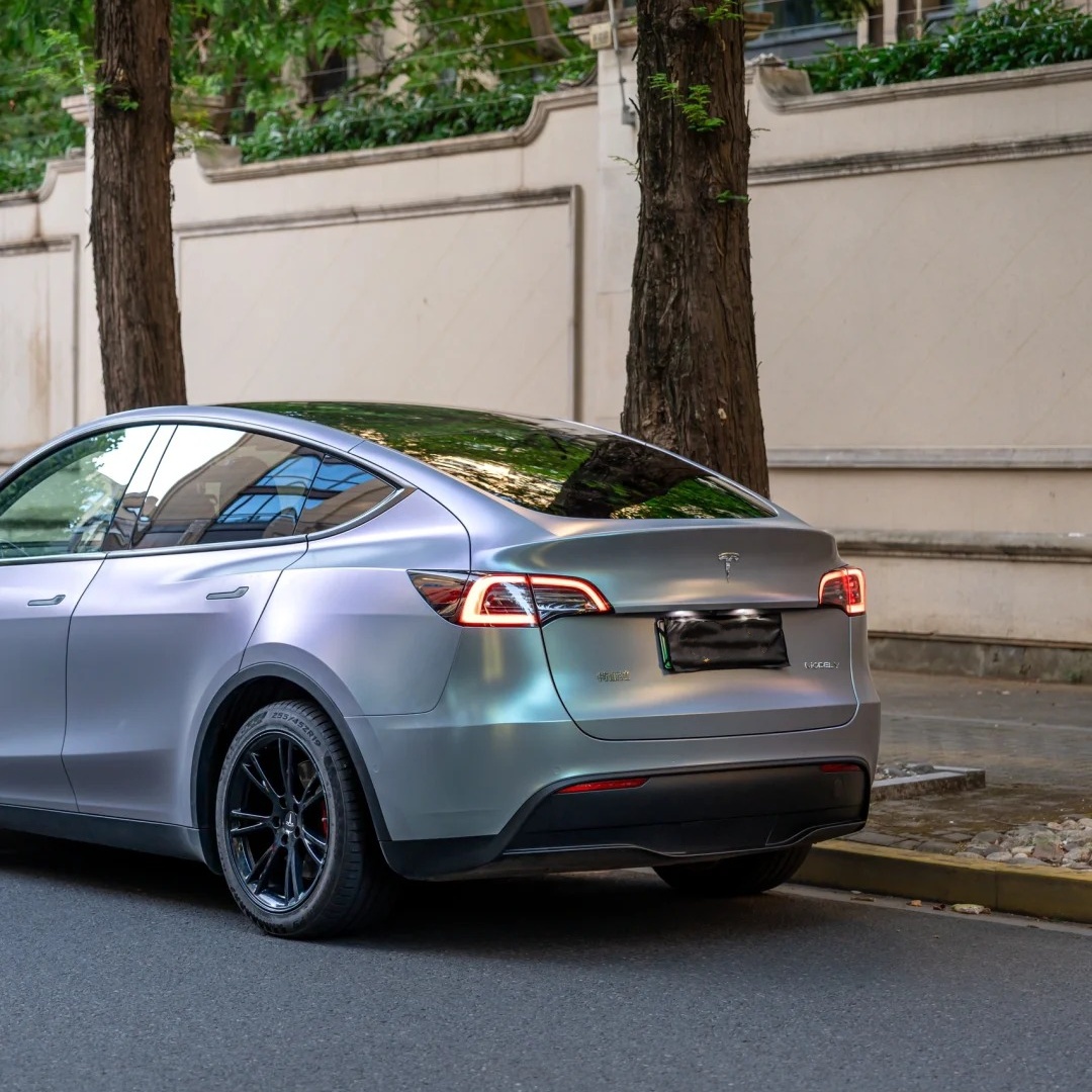 Matte Diamond Gray Blue Car Vinyl Wrap