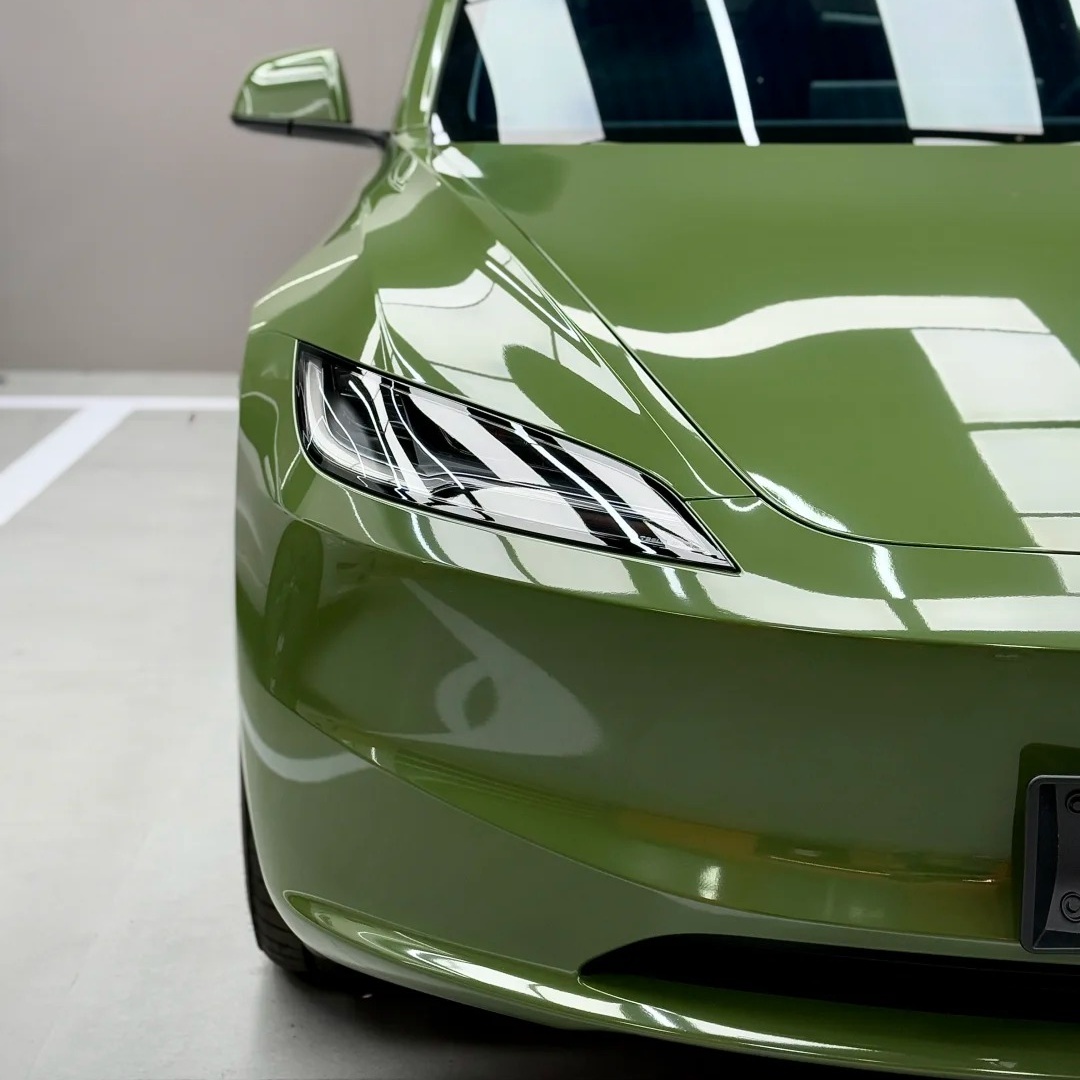 Gloss Olive Light Green Car Vinyl Wrap