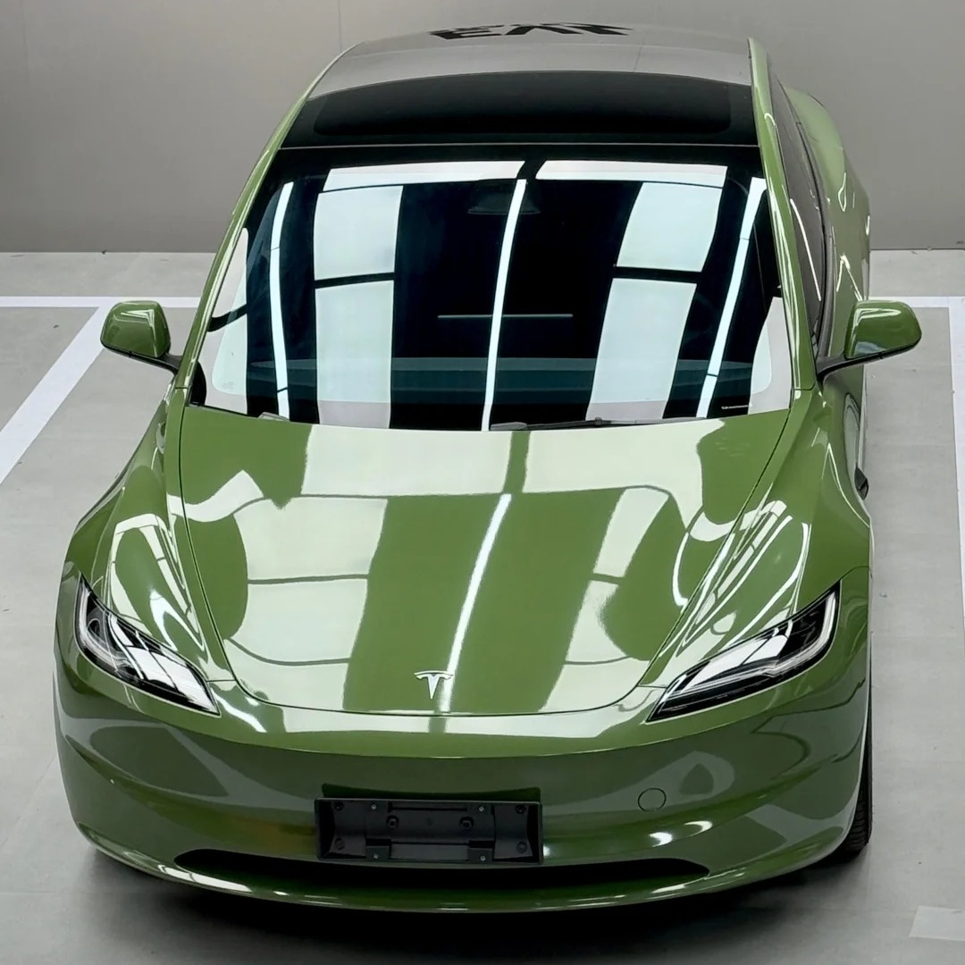 Gloss Olive Light Green Car Vinyl Wrap