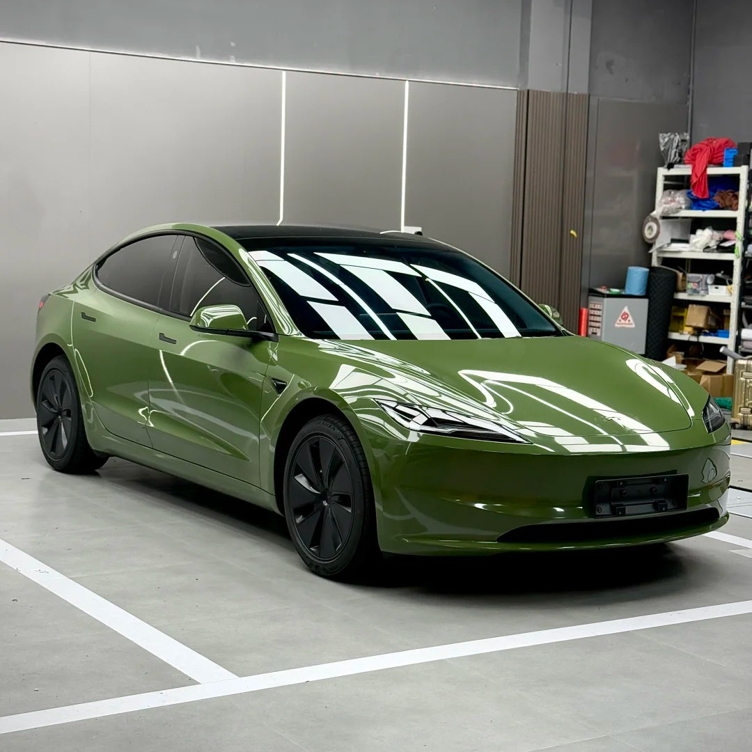 Gloss Olive Light Green Car Vinyl Wrap