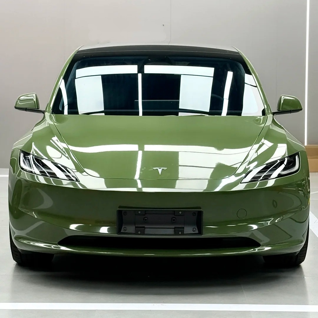 Gloss Olive Light Green Car Vinyl Wrap