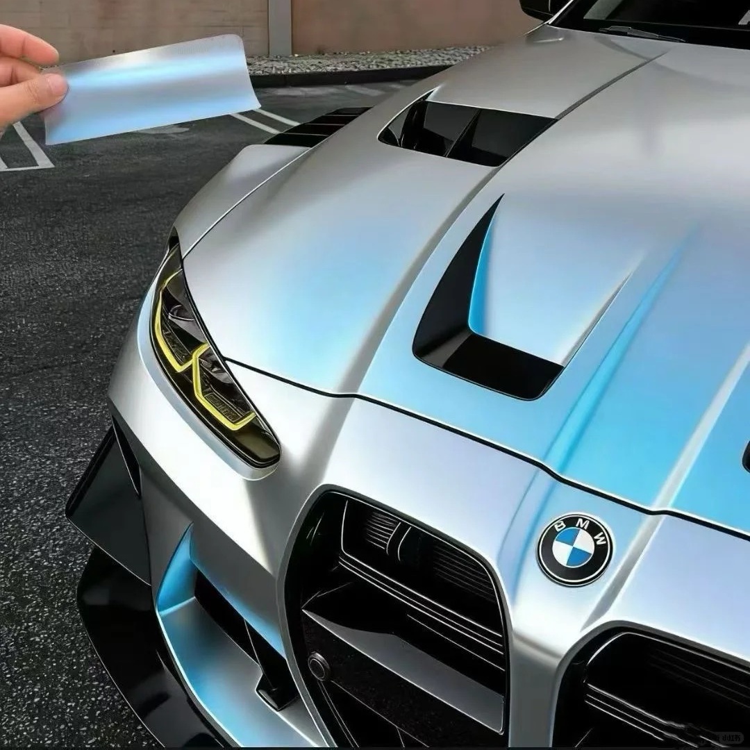 PET Matte Tech Sliver Blue Car Vinyl Wrap