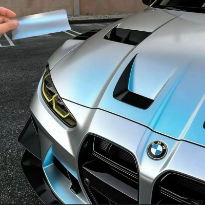 PET Matte Tech Sliver Blue Car Vinyl Wrap 02