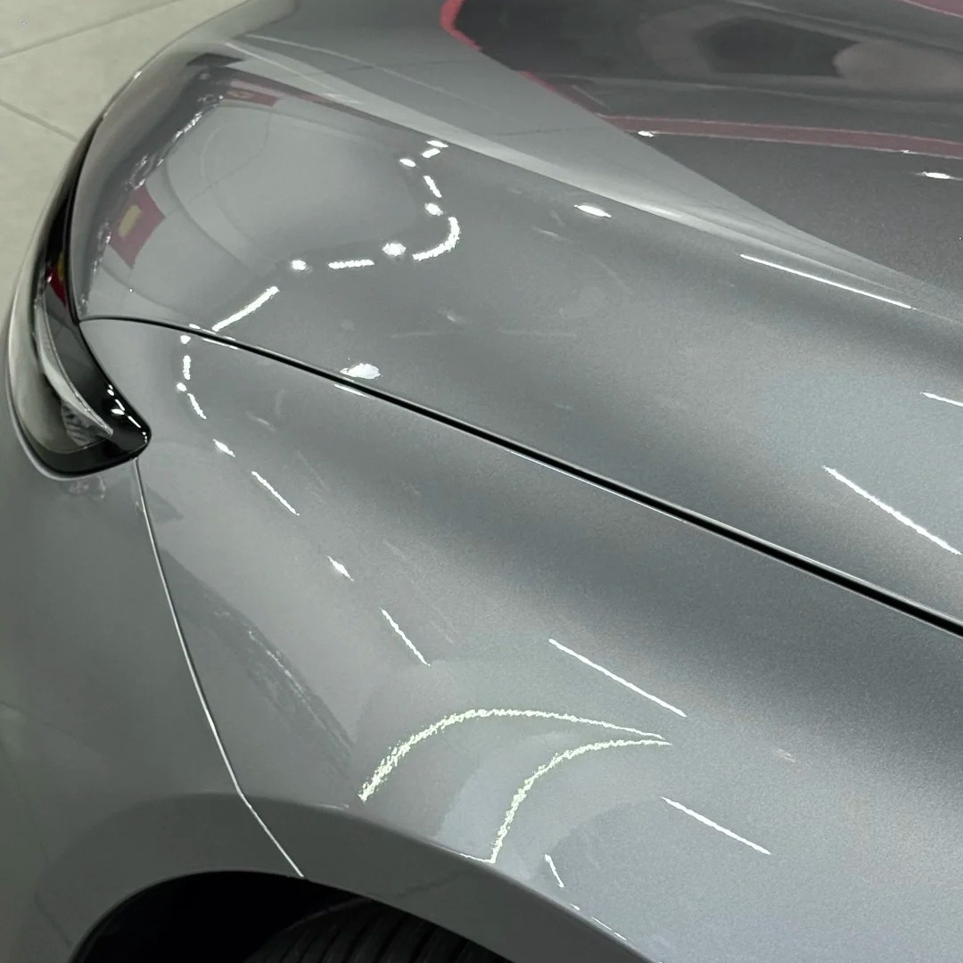 PET Gloss Yue Hui Silver Car Vinyl Wrap