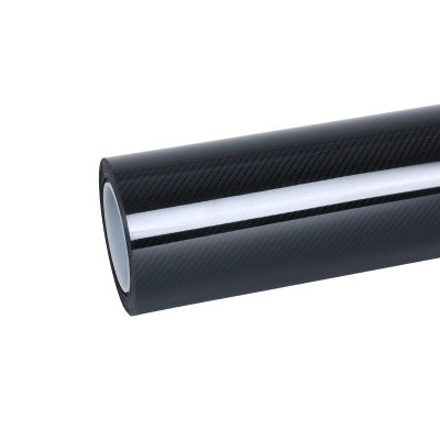 4D Super Gloss Carbon Fiber Black Car Vinyl Wrap  01