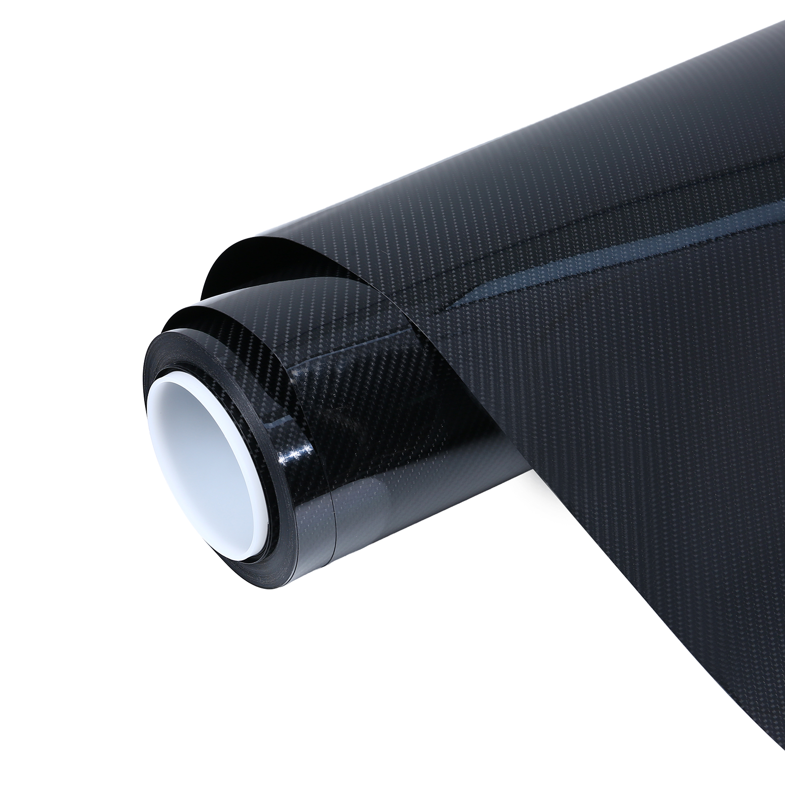 6D Super Gloss Emulational Carbon Fiber Black Car Vinyl Wrap 